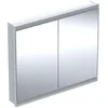 Image de Keramag Geberit One Armoire de Toilette avec ComfortLight, 2 Portes, Montage encastré, 105x90x15cm, 505.804.00.; Coloris: Blanc/Aluminium revêtu par Poudre