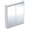 Image de Keramag Geberit One Armoire de Toilette avec ComfortLight, 2 Portes, Montage en saillie, 75x90x15cm, 505.812.00.; Coloris: Blanc/Aluminium revêtu par Poudre