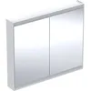 Image de Keramag Geberit One Armoire de Toilette avec ComfortLight, 2 Portes, Montage en saillie, 105x90x15cm, 505.814.00.; Coloris: Blanc/Aluminium revêtu par Poudre