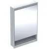Image de Keramag Geberit One Armoire de Toilette avec ComfortLight, 1 Porte, avec Niche, encastrée, Aluminium anodisé, 60x90cm, 505.82; Exécution: Butée à Droite