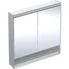 Image de Keramag Geberit One Armoire de Toilette avec ComfortLight, 2 Portes, Montage encastré, avec Niche, 90x90x15cm, 505.823.00.; Coloris: Aluminium anodisé