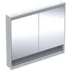 Image de Keramag Geberit One Armoire de Toilette avec ComfortLight, 2 Portes, Montage encastré, avec Niche, 105x90x15cm, 505.824.00.; Coloris: Blanc/Aluminium revêtu par Poudre