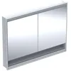 Image de Keramag Geberit One Armoire de Toilette avec ComfortLight, 2 Portes, Montage encastré, avec Niche, 120x90x15cm, 505.825.00.; Coloris: Blanc/Aluminium revêtu par Poudre