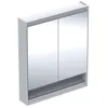 Image de Keramag Geberit One Armoire de Toilette avec ComfortLight, 2 Portes, Montage Apparent, avec Niche, 75x90x15cm, 505.832.00.; Coloris: Aluminium anodisé