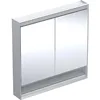 Image de Keramag Geberit One Armoire de Toilette avec ComfortLight, 2 Portes, Montage en saillie, avec Niche, 90x90x15cm, 505.833.00.; Coloris: Aluminium anodisé
