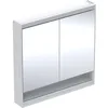 Image de Keramag Geberit One Armoire de Toilette avec ComfortLight, 2 Portes, Montage en saillie, avec Niche, 90x90x15cm, 505.833.00.; Coloris: Blanc/Aluminium revêtu par Poudre