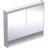 Image de Keramag Geberit One Armoire de Toilette avec ComfortLight, 2 Portes, Montage en saillie, avec Niche, 105x90x15cm, 505.834.00.; Coloris: Aluminium anodisé
