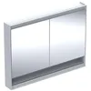 Image de Keramag Geberit One Armoire de Toilette avec ComfortLight, 2 Portes, Montage en saillie, avec Niche, 120x90x15cm, 505.835.00.; Coloris: Blanc/Aluminium revêtu par Poudre