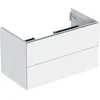 Image de Keramag Geberit One Armoire Basse pour lavabo, 2 tiroirs, 88,8x50,4x47cm, 505.263.00.; Coloris: Blanc laqué Mat