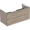 Image de Keramag Geberit One Armoire Basse pour lavabo, 2 tiroirs, 103,6x50,4x47cm, 505.264.00.; Coloris: Structure en Bois de Noyer Hickory/mélamine