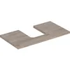 Image de Geberit One Plaque de lavabo, découpe au Centre, pour lavabo à Poser en Forme de Coupe, 75x3x47cm, 505.272.00.1; Coloris: Structure en Bois de Noyer Hickory/mélamine
