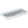 Image de Geberit Plan vasque Renova 100x48 cm, robinetterie droite/gauche, avec trop-plein, blanc K-Tect