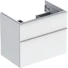 Image de Geberit Icon Meuble sous-lavabo pour lavabo, 2 tiroirs, 74x61,5x47,6 cm, 502304; Coloris: Façade/carcasse : Blanc/laqué Brillant, poignée : Blanc/poudré Mat