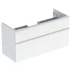 Image de Geberit Icon Armoire Basse pour lavabo, 2 tiroirs, 118,4x61,5x47,6 cm, 502306, Couleur: Façade/carcasse : Blanc/laqué Brillant, poignée : Blanc/poudré Mat