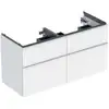 Image de Geberit Meuble sous vasque double iCon 118,4x61,5x47,6 cm, 4 tiroirs, blanc laqué brillant