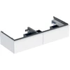 Image de Geberit Meuble sous lavabo double iCon 118,4x24,7x47,6 cm, 2 tiroirs, blanc laqué brillant