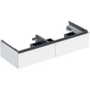 Image de Geberit Meuble sous vasque double iCon 118,4x24,7x47,6 cm, 2 tiroirs, blanc/bois clair brillant/gr. vc
