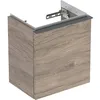 Image de Geberit Icon Armoire Basse pour Lave-Mains, 1 Porte à Droite, 37x41,5x27,9 cm, 502300, Coloris: Façade/carcasse : Noyer Hickory/mélamine Texture Bois, poignée : Lave/Poudre Mate