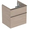 Image de Geberit Icon Armoire Basse pour lavabo, 2 tiroirs, 59,2x61,5x47,6 cm, 502303, Couleur: Façade/carcasse : Structure en chêne/mélaminé, poignée : Lave/poudrage Mat