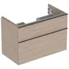 Image de Geberit Icon Armoire Basse pour lavabo, 2 tiroirs, 88,8x61,5x47,6 cm, 502305, Couleur: Façade/carcasse : Structure en chêne/mélaminé, poignée : Lave/poudrage Mat