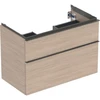 Image de Geberit Meuble sous lavabo iCon 88,8x61,5x47,6 cm, 2 tiroirs, chêne/gr. la. ma