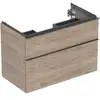 Image de Geberit Meuble sous lavabo iCon 88,8x61,5x47,6 cm, 2 tiroirs, noyer/Poignée la. ma