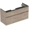 Image de Geberit Meuble sous lavabo iCon 118,4x61,5x47,6 cm, 2 tiroirs, noyer/gr. la. ma