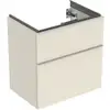 Image de Geberit Meuble sous-lavabo iCon 59,2x61,5x41,6 cm, 2 tiroirs, blanc brillant/gris mat