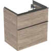 Image de Geberit Meuble sous lavabo iCon 59,2x61,5x41,6 cm, 2 tiroirs, noyer/poignée la. ma