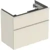 Image de Geberit Meuble sous-lavabo iCon 74x61,5x41,6 cm, 2 tiroirs, blanc haut brillant/gris moyen satiné