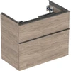 Image de Geberit Meuble sous lavabo iCon 74x61,5x41,6 cm, 2 tiroirs, noyer/Poignée la. ma