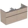 Image de Geberit iCon meuble sous lavabo double, 4 tiroirs, 118,4x61,5x47,6 cm, 502309, Couleur: Façade/carcasse : structure en chêne/mélaminé, poignée : lave/poudrage mat