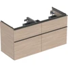 Image de Geberit Meuble sous lavabo double iCon 118,4x61,5x47,6 cm, 4 T, Chêne/gr. la. ma
