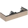 Image de Geberit Meuble sous lavabo double iCon 118,4x24,7x47,6 cm, 2 tiroirs, chêne/gr. la. ma