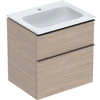 Image de Geberit Ensemble meuble-lavabo iCon 60x63x48 cm, blanc, chêne, poignée lava mat