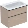 Image de Geberit Ensemble meuble-lavabo iCon 75x63x48cm, blanc, chêne, poignée lava mat