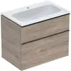 Image de Geberit Set meuble-lavabo iCon 75x63x48 cm, blanc, noyer/poignée lave mat