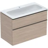 Image de Geberit Ensemble meuble-lavabo iCon 90x63x48 cm, blanc, chêne, poignée lava mat