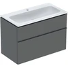 Image de Geberit Set de meuble vasque iCon 90x63x48 cm, blanc, Ko/Fr/Gr lave mat