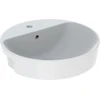 Image de Geberit Demi-lavabo encastré VariForm d 50, avec robinet, trop-plein, rond, blanc KeraTect