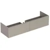 Image de Geberit Xeno 2 Vanity Unit 500.348, 1595x350x473 mm, 2 tiroirs, pour lavabo sur matériau minéral, Coloris: Laqué Gris Mat - 500.346.00.1