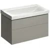 Image de Geberit Xeno 2 Armoire sous lavabo 500.509. 880x530x462mm, 2 tiroirs, Couleur: Laqué Gris Mat