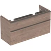 Image de Geberit Armoire double lavabo Smyle Square 118,4x61,7x47 cm, 2 L, bois noyer ép.