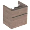 Image de Geberit Smyle Square Armoire sous lavabo, 500352, 584x617x470mm, avec 2 tiroirs, 500.352.JR.1, Couleur: Noyer Hickory/mélamine Structure Bois