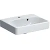 Image de Geberit Smyle 500222 Évier carré 45x36cm avec trou de robinet avec trop-plein asymétrique Couleur Blanc - 500.222.01.1