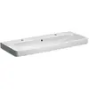 Image de Geberit Lavabo Smyle Square 120x48 cm, robinetterie gauche + droite, avec trop-plein, blanc