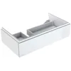 Image de Geberit Xeno 2 Armoire sous lavabo avec découpe Siphon à Gauche 500.513 880x220x462mm,1 tiroir, Couleur: Laqué Blanc Brillant