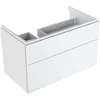 Image de Geberit Xeno 2, Armoire sous lavabo avec découpe pour Siphon à Gauche 500.515., 880x530x462mm, 2 tiroirs, Couleur: Laque Brillante Blanche