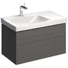 Image de Geberit Xeno 2, Armoire sous lavabo avec découpe pour Siphon à Gauche 500.515., 880x530x462mm, 2 tiroirs, Couleur: Gris Scultura Malamin Structure en Bois