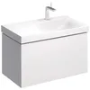 Image de Geberit Xeno 2, Armoire sous lavabo avec découpe pour Siphon à Droite 500.516., 880x530x462mm, 2 tiroirs, Couleur: Laque Brillante Blanche